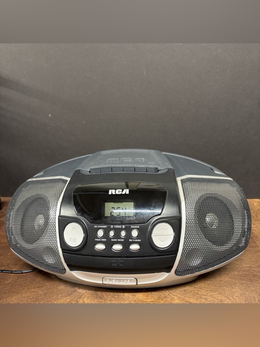 Portable RCA CD/CD-R Boombox - Black and Gray